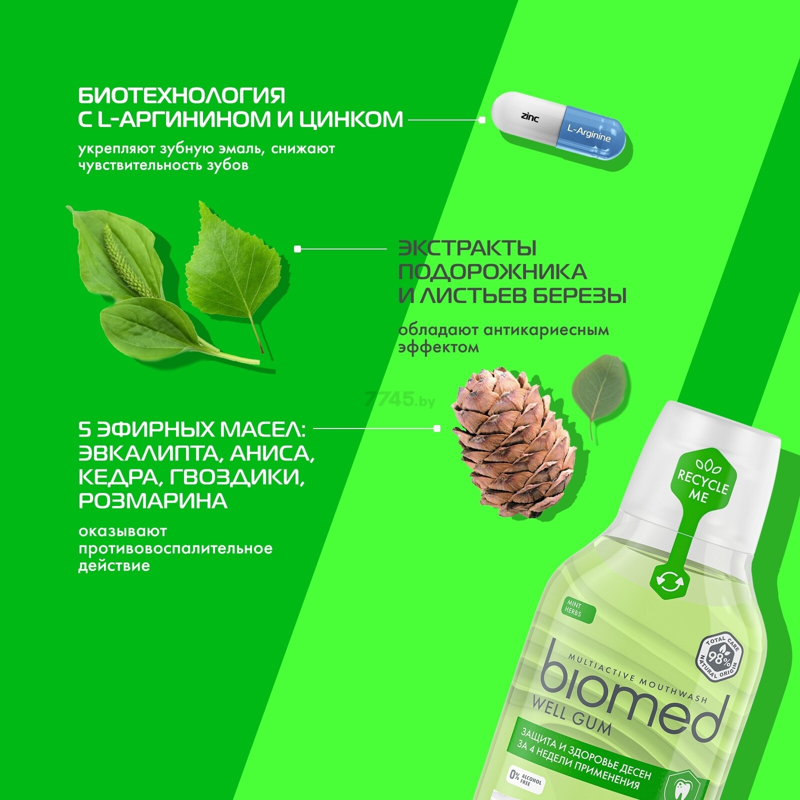 Ополаскиватель для полости рта BIOMED Well Gum 250 мл (7640168931643) - Фото 8