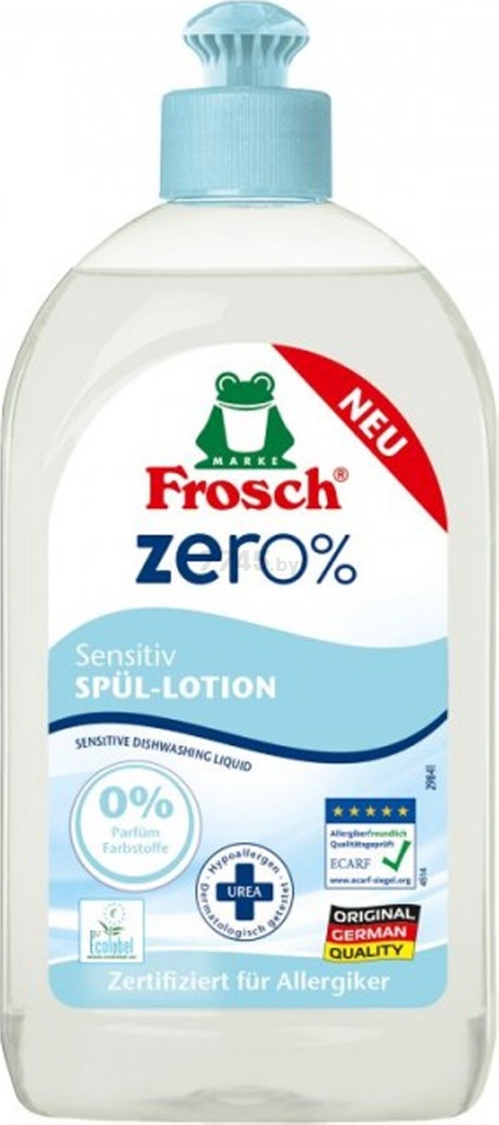Средство для мытья посуды FROSCH Zero% Sensitiv 0,5 л (4009175947635)