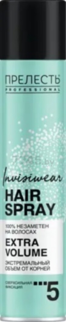 Лак для волос ПРЕЛЕСТЬ Professional Invisiwear Экстремальный Объем 300 мл (4600104037320)