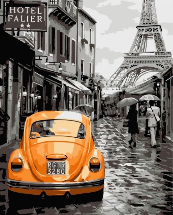 Картина по номерам WIZARDI Парижский переулок 40х50 см (C043R)