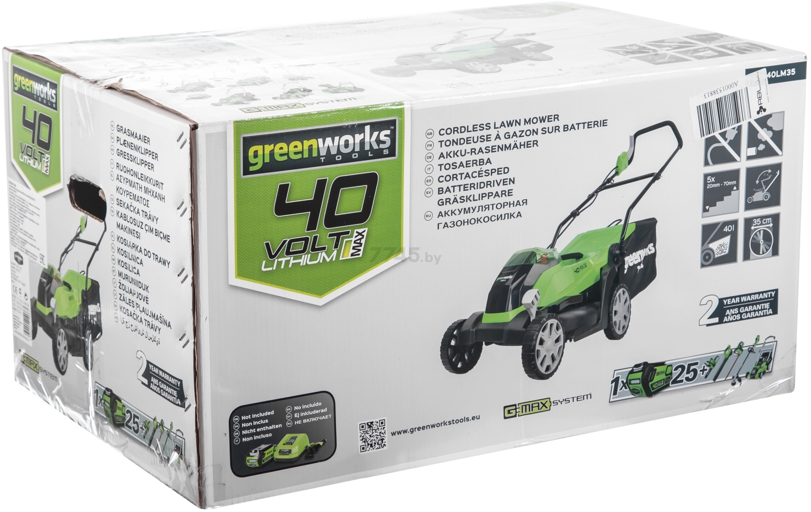 Газонокосилка аккумуляторная GREENWORKS G40LM35K4 (2501907UB) - Фото 28