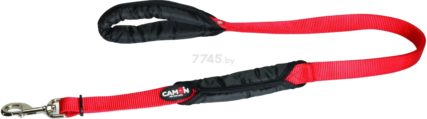 Поводок для собак CAMON с толстой неопреновой ручкой 25 мм 1,1 м красный (F132/A.01)