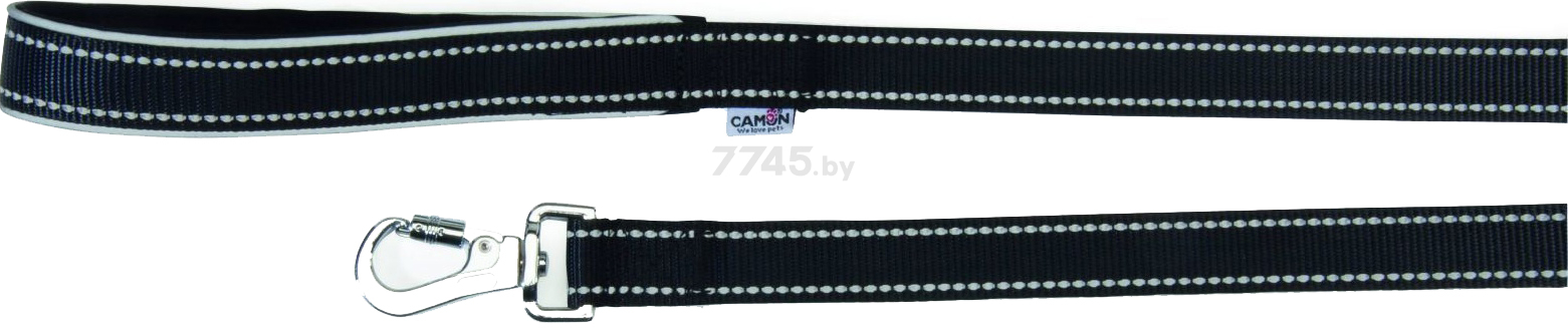 Поводок для собак CAMON с неопреновой ручкой 15 мм 1,2 м черный (DC176/03)