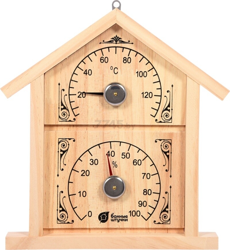 Термометр-гигрометр для бани и сауны БАННЫЕ ШТУЧКИ Банная станция Домик (18023)