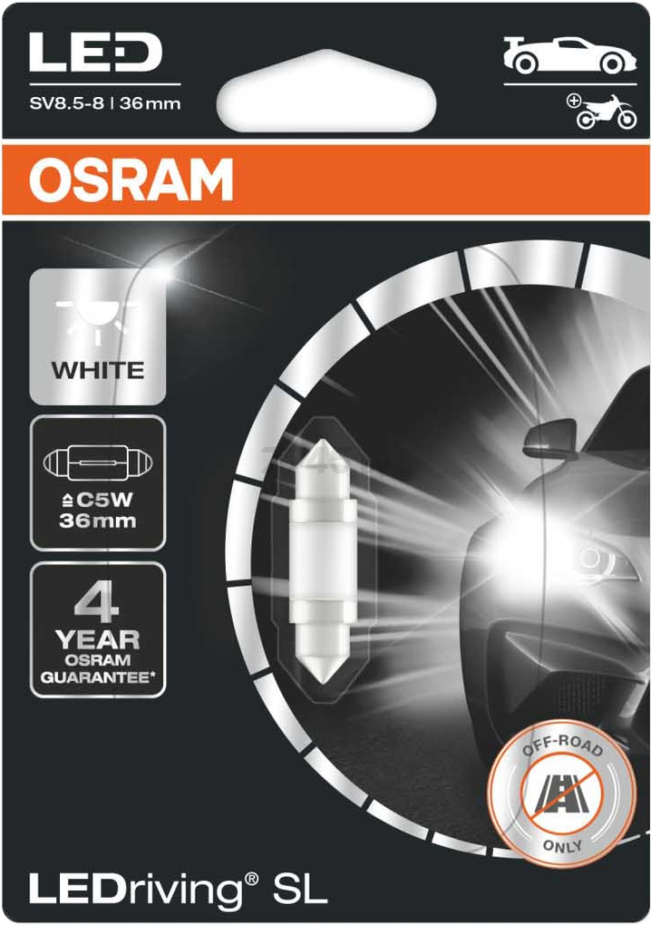 Лампа светодиодная автомобильная OSRAM LEDriving SL C5W (6418DWP-01B) - Фото 3