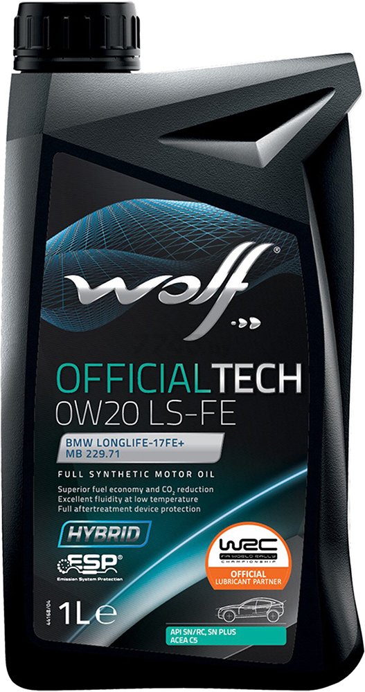 Моторное масло 0W20 синтетическое WOLF OfficialTech LS-FE 1 л (65631/1)