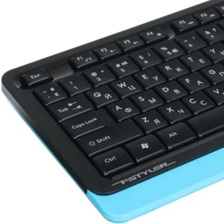 Комплект беспроводной клавиатура и мышь A4TECH Fstyler FG1010 Black/Blue - Фото 2