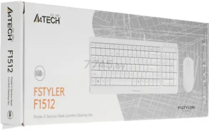 Комплект клавиатура и мышь A4TECH Fstyler F1512 White - Фото 14