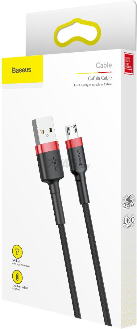 Кабель BASEUS Cafule Cable USB For Micro Red Black (CAMKLF-B91) - Фото 7