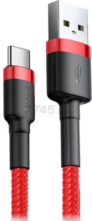 Кабель BASEUS Сafule Cable USB For Type-C Red (CATKLF-B09) - Фото 3