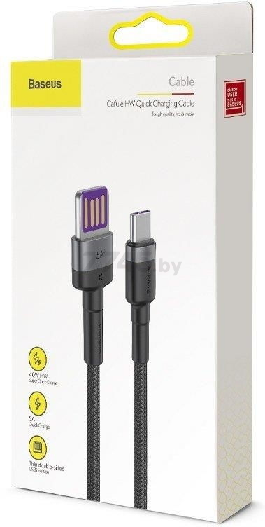 Кабель BASEUS Cafule Cable HW Gray Black (CATKLF-PG1) - Фото 8