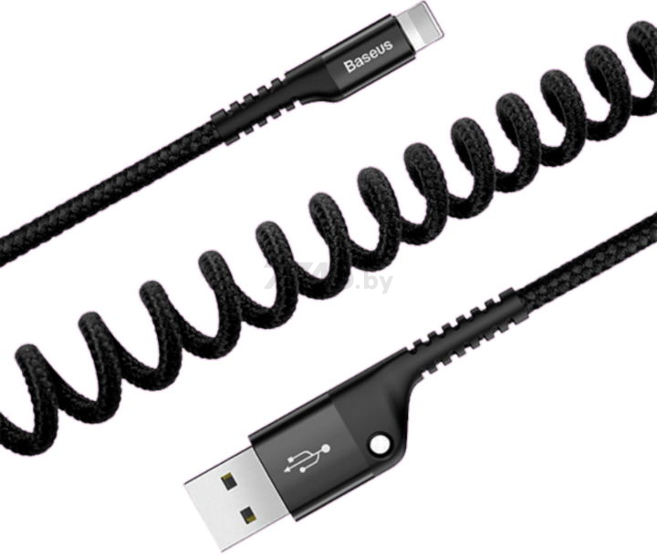 Кабель BASEUS Fish-Eye Spring Data Cable USB-A To Lightning Black (CALSR-01)