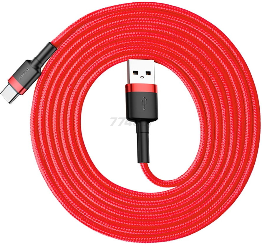 Кабель BASEUS Cafule Cable USB For Type-C Red Red (CATKLF-C09)