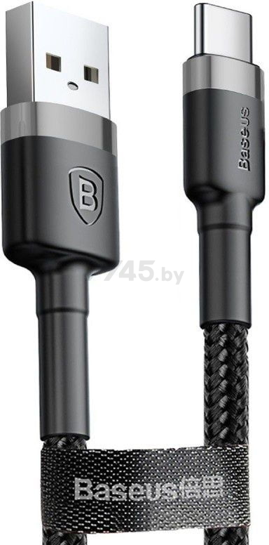 Кабель BASEUS Cafule USB2.0 AM - Type-C Black (CATKLF-CG1) - Фото 3