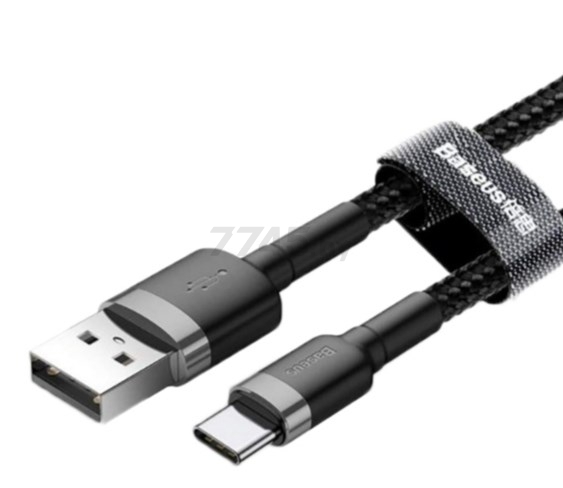 Кабель BASEUS Cafule USB2.0 AM - Type-C Black (CATKLF-CG1) - Фото 4