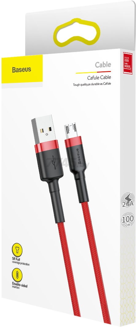 Кабель BASEUS Cafule Cable USB For Micro Red Red (CAMKLF-B09) - Фото 6