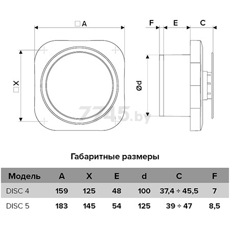 Вентилятор вытяжной накладной ЭРА Disc 4 C - Фото 6