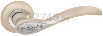 Ручка дверная на розетке CODE DECO H-14044-A-NIS/CR никель матовый, хром (00027206)