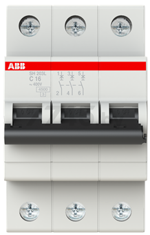 Автоматический выключатель ABB SH203L 3P 16А С 4.5кА (2CDS243001R0164)