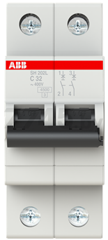 Автоматический выключатель ABB SH202L 2P 32А С 4.5кА (2CDS242001R0324)