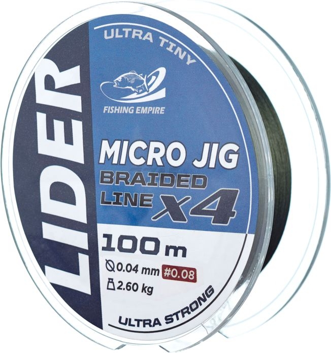 Леска плетеная LIDER Micro Jig X4 0,08 мм/100 м (MJ-008) - Фото 2