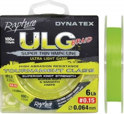 Леска плетеная RAPTURE Dyna-Tex ULG Lime 0,04 мм/100 м (054-60-004)