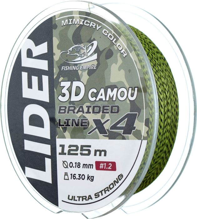 Леска плетеная LIDER 3D Camou X4 0,30 мм/125 м (3DC-030) - Фото 2