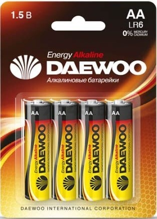 Батарейка AA DAEWOO Energy 1,5 V алкалиновая 4 штуки (5029781) - Фото 2