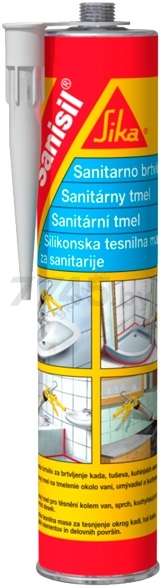 Герметик силиконовый SIKA Sanisil санитарный белый 300 мл (60115272)