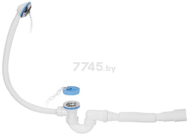 Сифон для ванны выпуск D70 перелив гибкая труба 40х40/50  AV ENGINEERING (AVE129720)