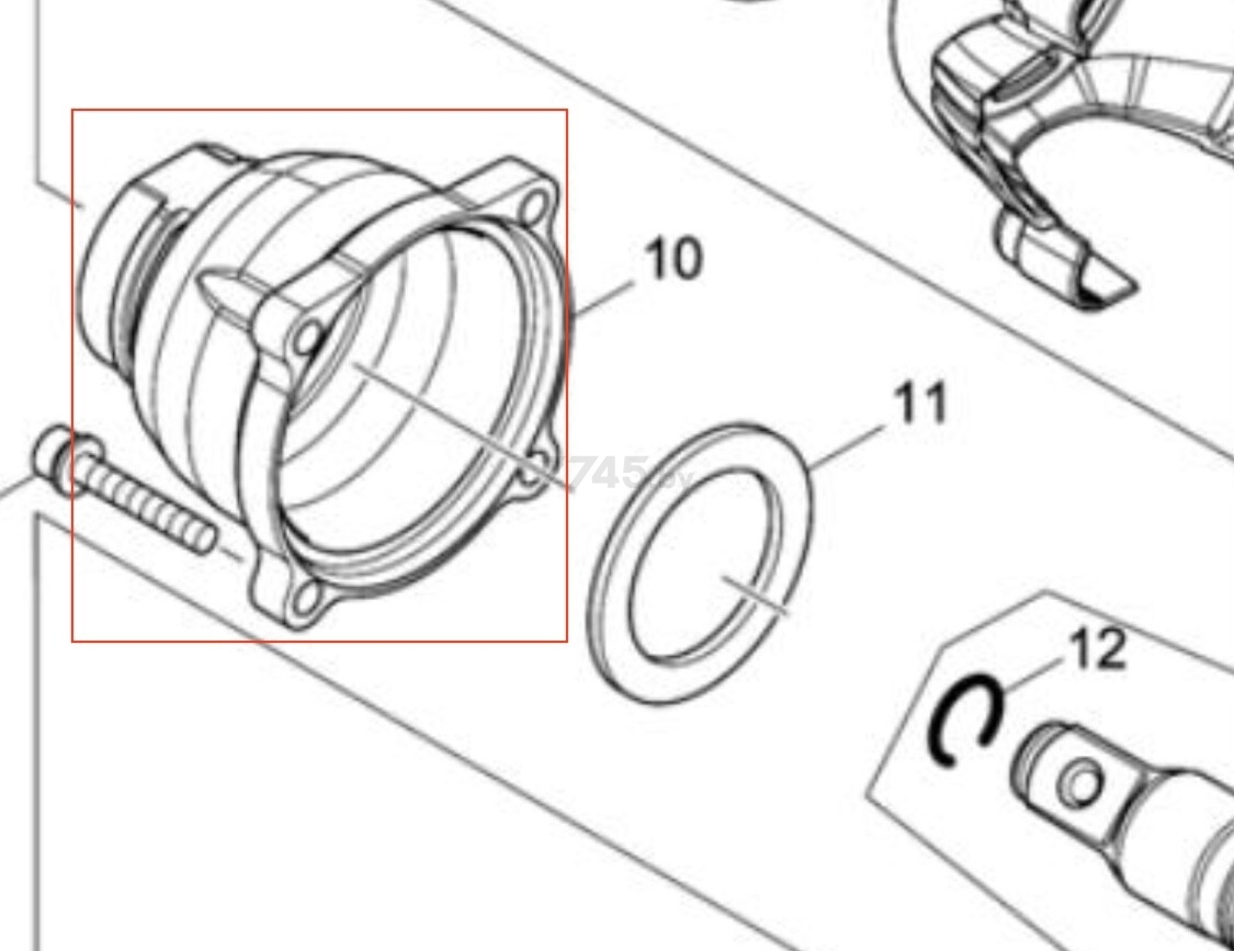 Крышка редуктора MAKITA DTW251 (140K43-7)