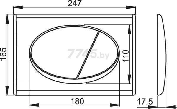 Кнопка смыва ALCAPLAST глянцевый хром (M71-BL-01) - Фото 2