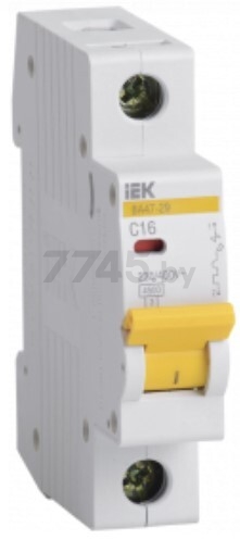 Автоматический выключатель IEK ВА47-29 1Р 16А С 4,5кА (MVA20-1-016-C)
