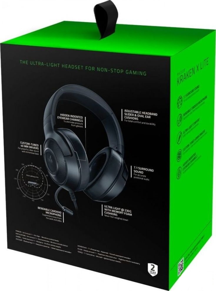 Наушники-гарнитура игровые RAZER Kraken X Lite (RZ04-02950100-R381) - Фото 14