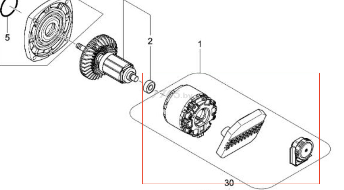 Статор с контроллером для болгарки MAKITA DGA512 (629297-8)