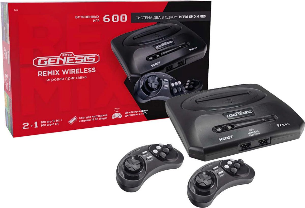 Игровая приставка RETRO GENESIS Sega Remix Wireless 8+16Bit + 600 игр (ConSkDn101) - Фото 6