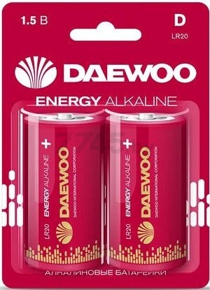 Батарейка D/LR20 DAEWOO 1,5 V алкалиновая 2 шт (5030022)