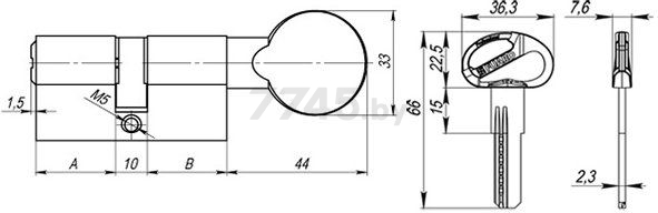 Евроцилиндр с вертушкой FUARO D-PRO502 100 мм 50х50 CP хром - Фото 4