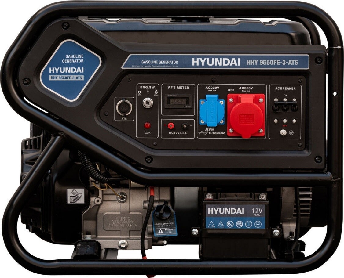 Генератор бензиновый HYUNDAI HHY9550FE-ATS с электростартером и коннектором автоматики - Фото 4