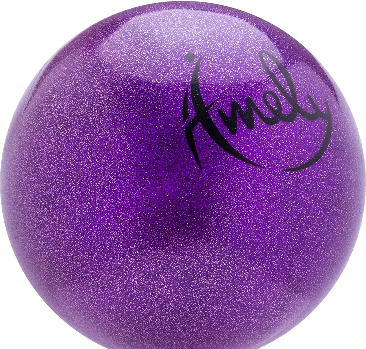 Мяч для художественной гимнастики AMELY фиолетовый (AGB-303-15-PU) - Фото 2