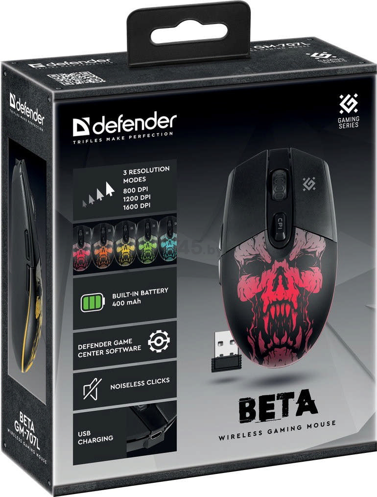Мышь игровая беспроводная DEFENDER Beta GM-707L (52707) - Фото 7