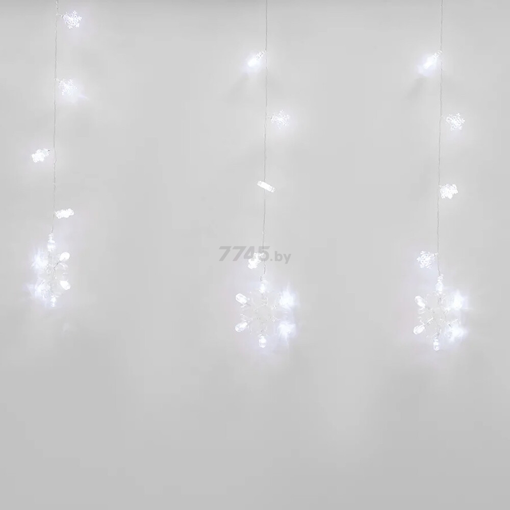 Гирлянда новогодняя светодиодная UNIEL ULD-E2706-100/DTA WHITE IP20 SNOWFALL Занавес Снегопад 2,7х0,6 м 100 диодов белый (11129) - Фото 2
