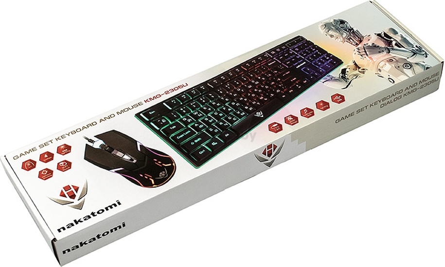 Комплект игровой клавиатура и мышь NAKATOMI KMG-2305U Black - Фото 9