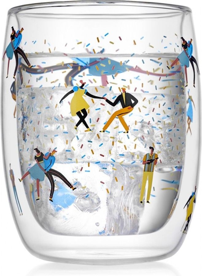 Стакан стеклянный WALMER Dance с двойными стенками 300 мл (W37000856) - Фото 2