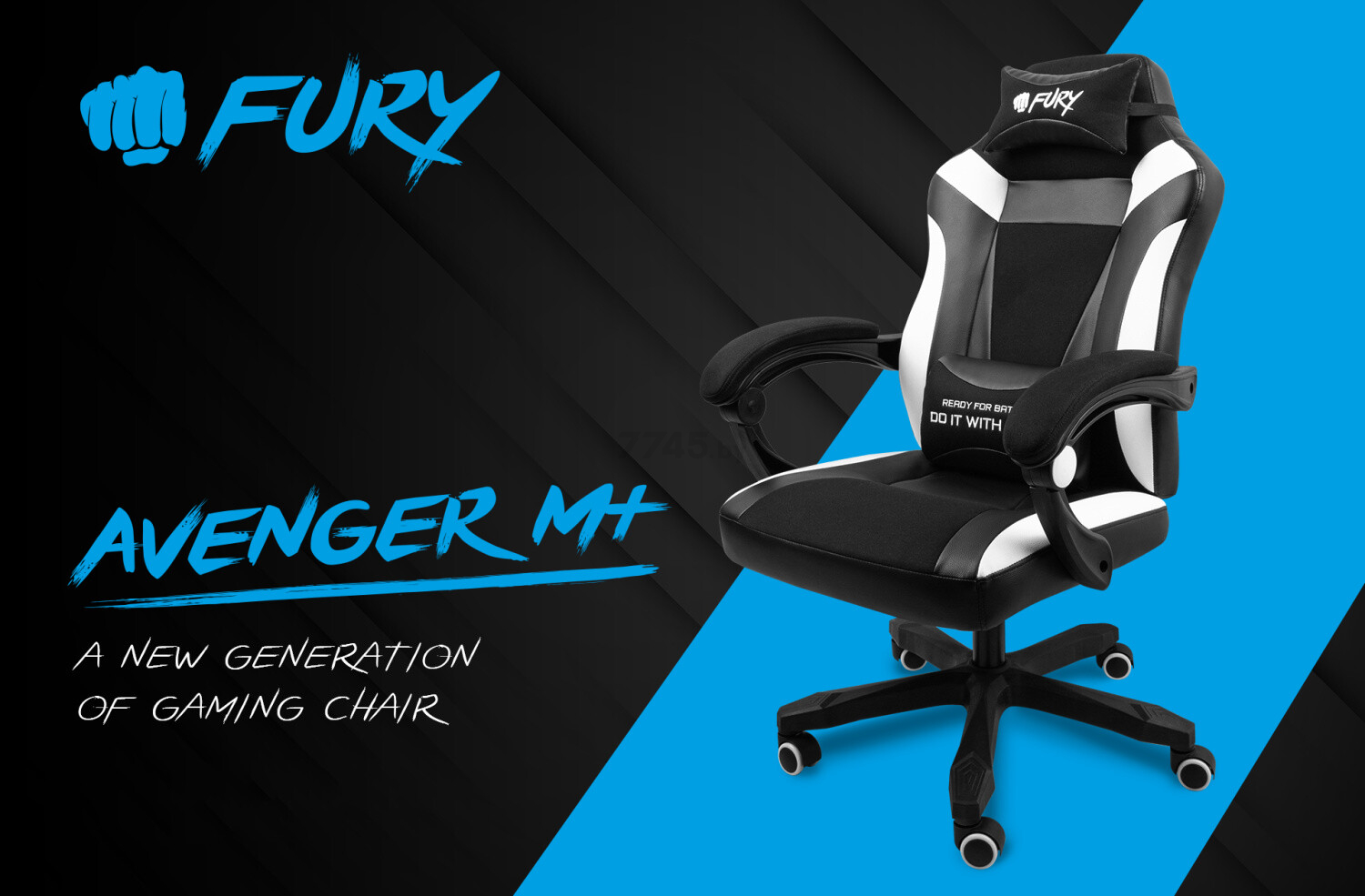 Кресло геймерское FURY Avenger M+ Black-White (NFF-1710) - Фото 16