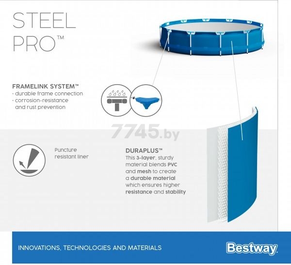 Бассейн BESTWAY Steel Pro 396х84 см (5612E) - Фото 9