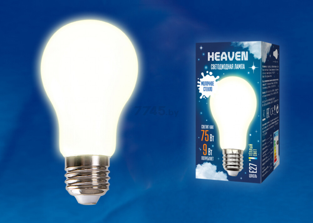 Лампа светодиодная E27 UNIEL Heaven A60 9 Вт 3000K (UL-00004841) - Фото 2