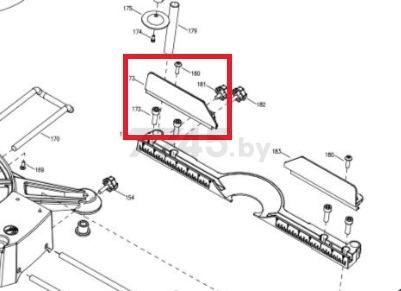 Планка упора левая для пилы торцовочной WORTEX MS3024LMB (J1G-ZP7-305B-173)