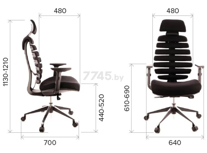 Кресло компьютерное EVERPROF Ergo Grey ткань бирюзовый - Фото 9