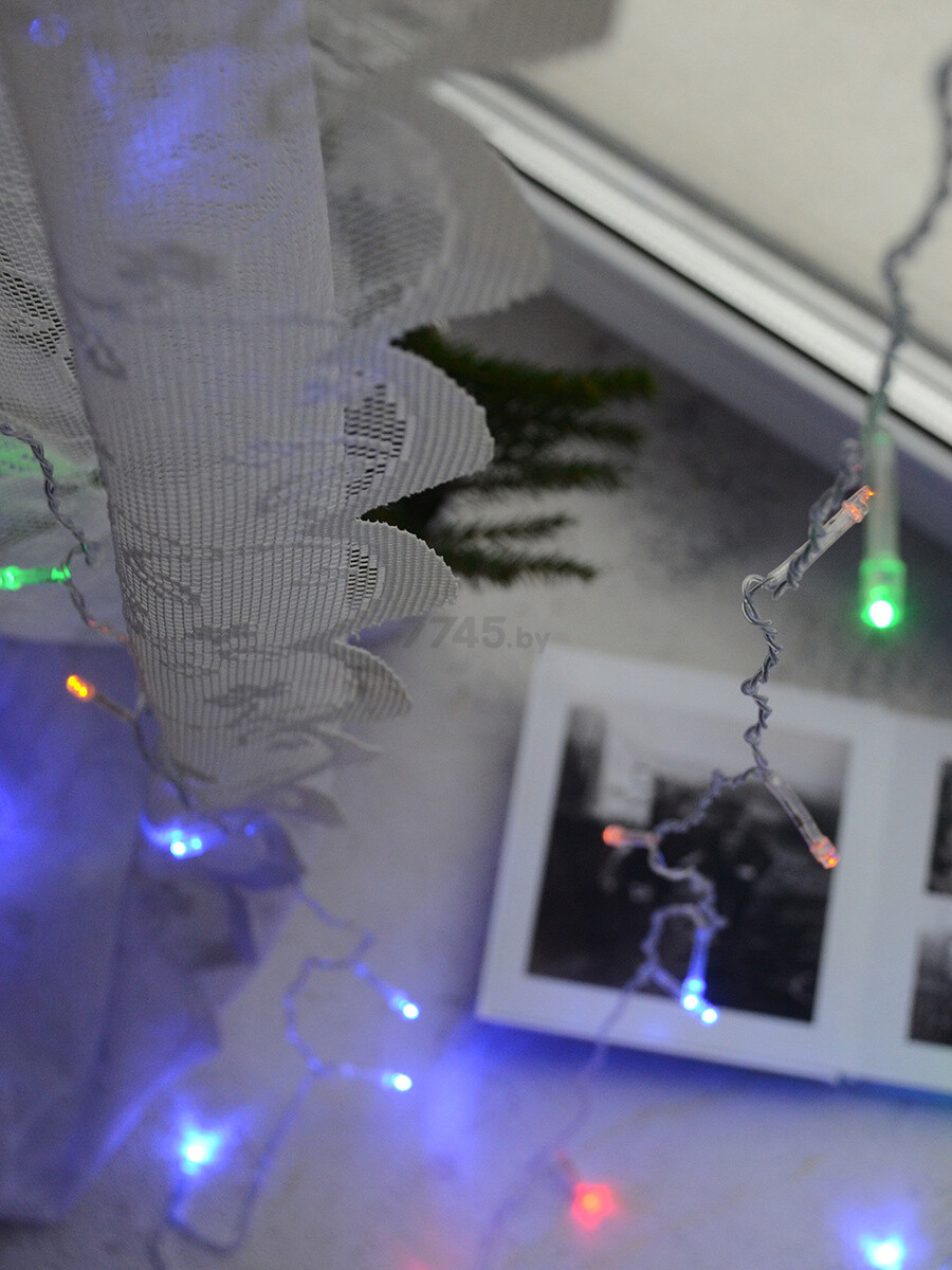 Гирлянда новогодняя светодиодная TWINKLE Штора 1,5х1,5 м 120 диодов мультиколор (056) - Фото 9